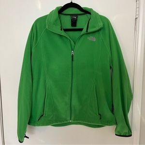 Kelly Green North Face Full - Zip Fleece